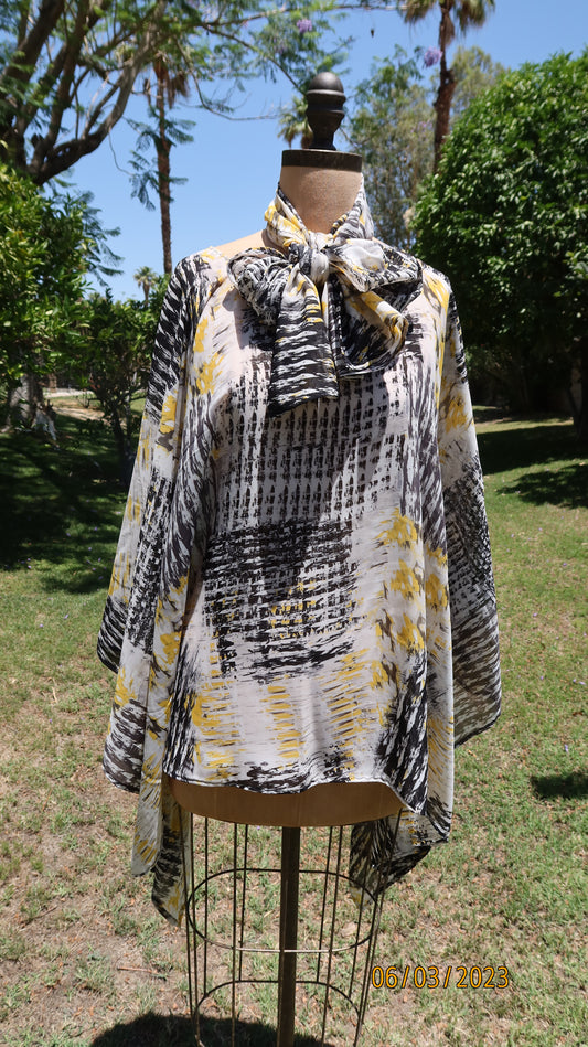 High Lows Style Free Flow Black Gold Tunic NWOT